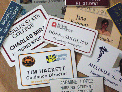 Just a few of our nametags....