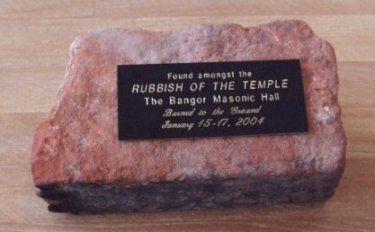 Bangor Masonic Hall Fire Momento