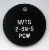 Black round tag with hole